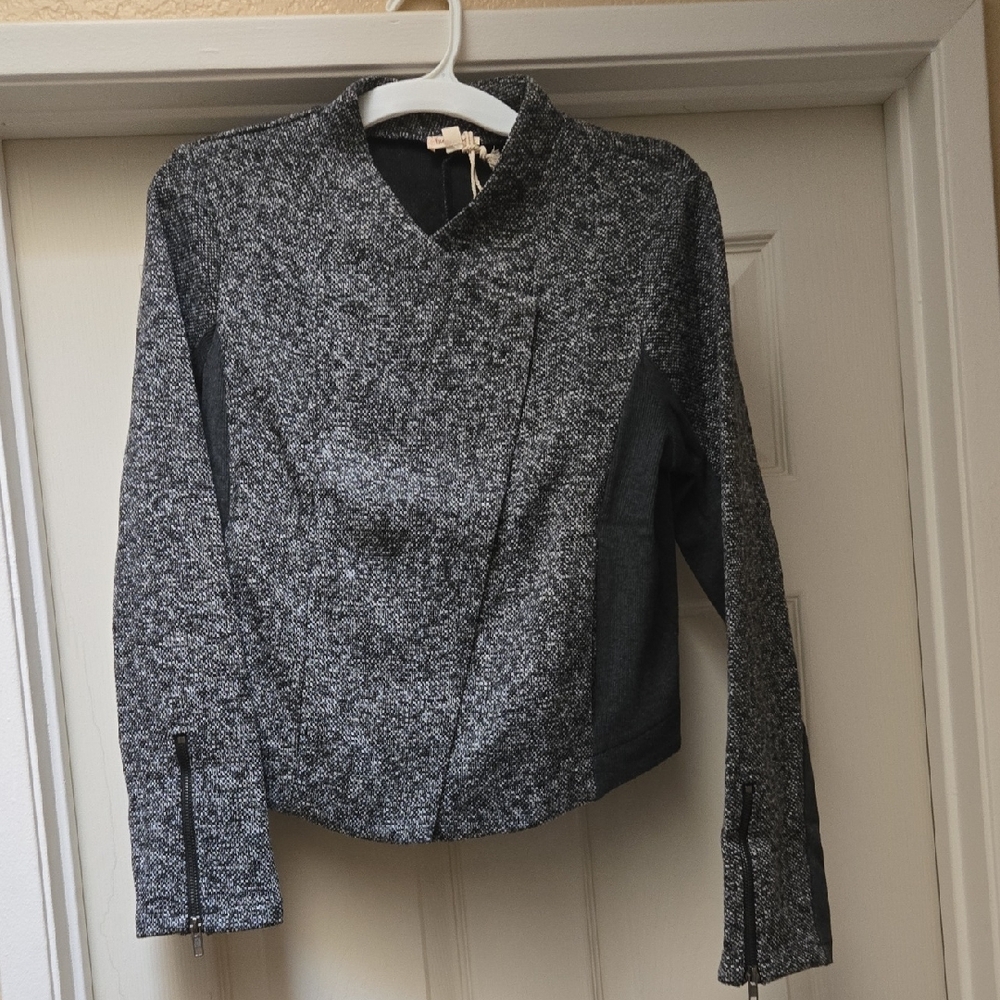 Hem & Thread Gray Moto Style Jacket